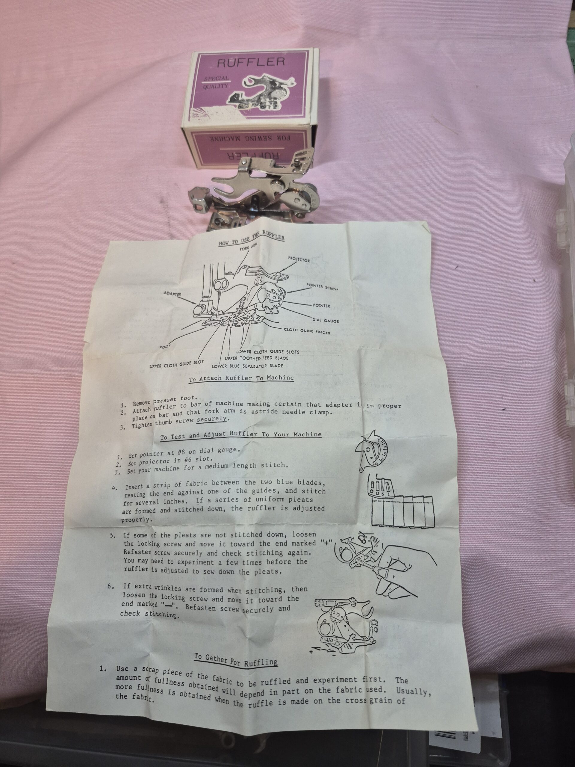 Vintage Ruffler in original box with Instructions